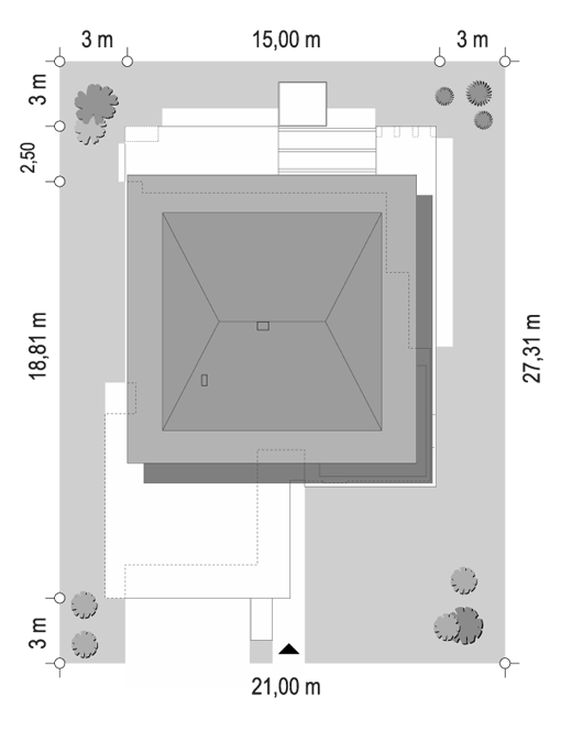 Projekt domu Willa floryda 8 - sytuacja